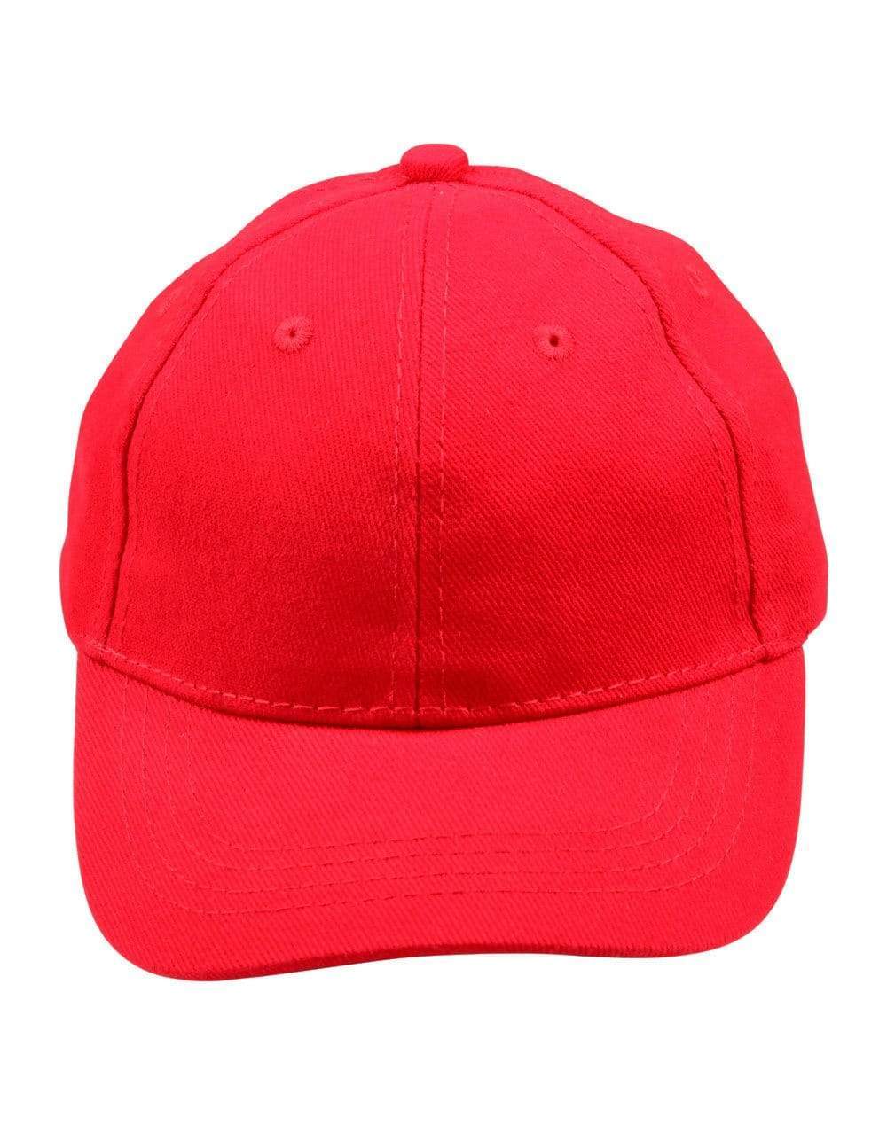 Winning Spirit Active Wear Red / 42cm-56cm Kids Brushed Cotton Cap H1055